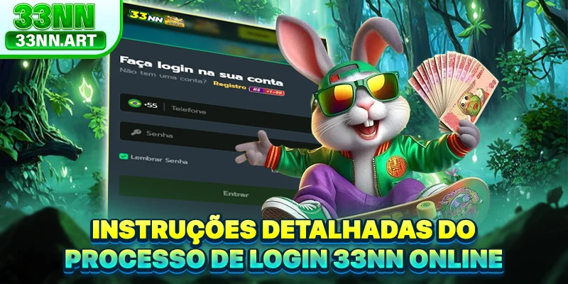 Instruções detalhadas do processo de login 33NN online