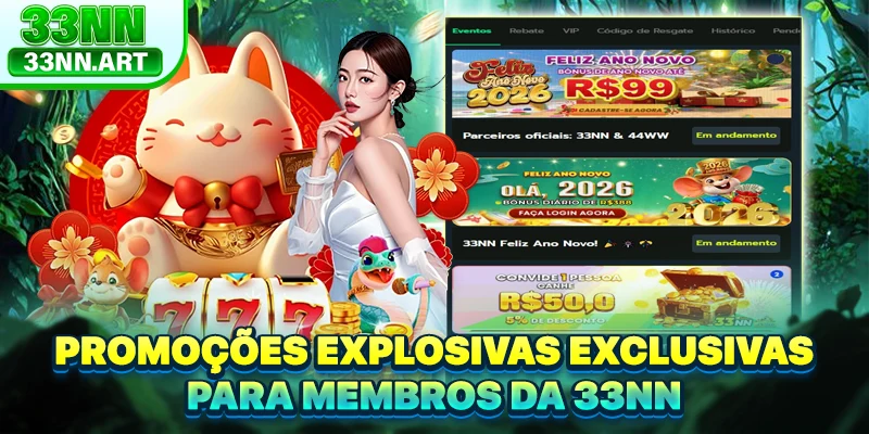 Promoções explosivas exclusivas para membros da 33NN